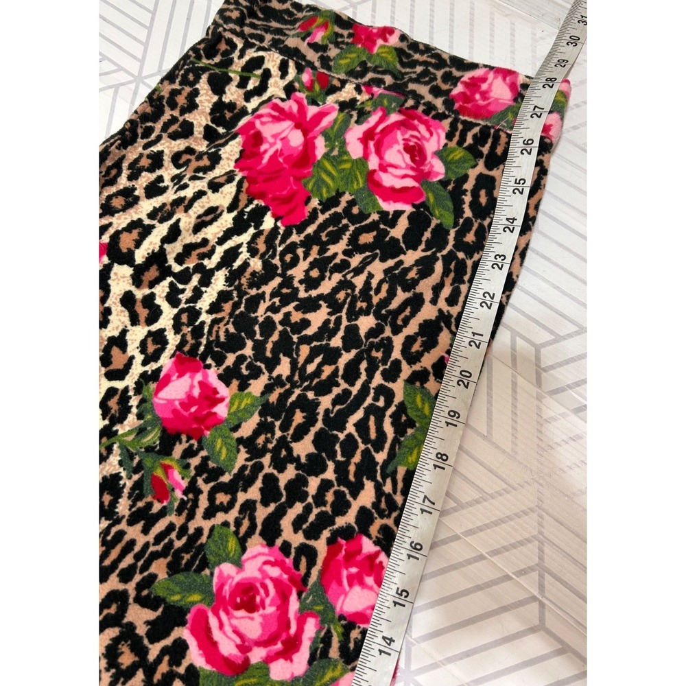 Nick & Nora Plus Size 3XL Pant Shirt Rose & Cheetah Print Pajama Flannel i - Picture 9 of 14